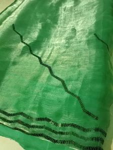 Elegant Emerald Green Saree