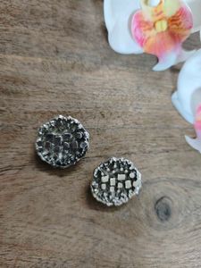 Vintage Unique Silver Tone Statement Earrings