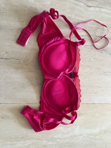 Vibrant Pink Lace Bra