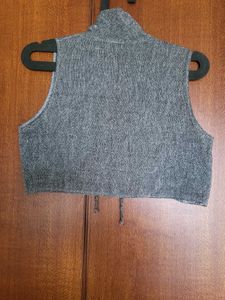 Grey Cropped Vest