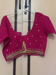 Stunning Embellished Magenta Saree