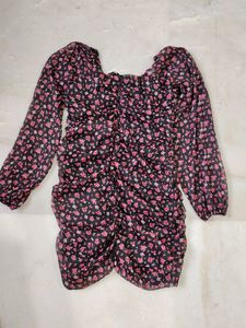 Ruched Printed Dress