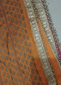 Elegant Blue Kurta with Orange Dupatta