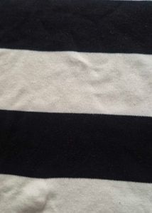 kids Black &amp; White Striped Cap Sleeve Tee