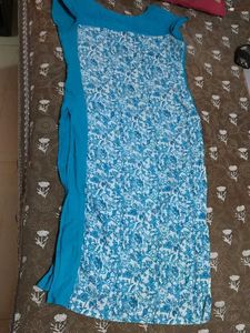 Blue & White Printed Kurti