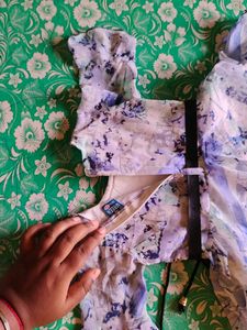 Abstract Print Button-Up Blouse