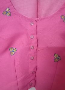 Pink Colour Half Sleeve Blouse