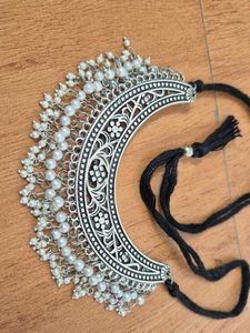 Oxidized Silver Necklace with Earrings