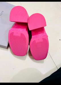 Charles Keith Hot Pink Terry Platform Heels