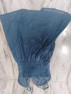 Denim Tie-Front Midi Dress