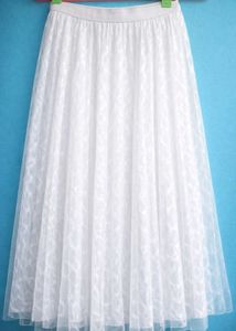 White Floral Lace Maxi Skirt