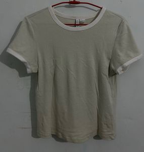 Light Green T-Shirt with White Trim