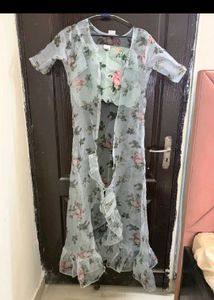 Floral Print Palazzo Suit with Shrug