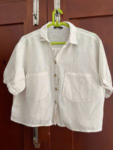 Linen Blend Short Sleeve Shirt