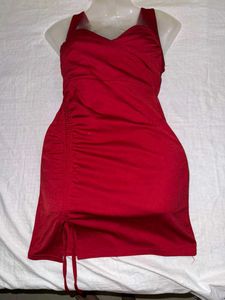Stunning Red Ruched Bodycon Dress