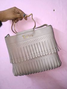 Cute Cat Handle Fringed Handbag