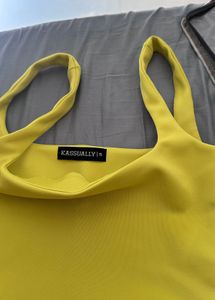 Vibrant Yellow Square Neck Tank Top