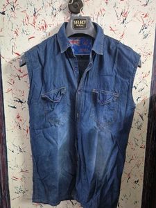 Denim Sleeveless Shirt