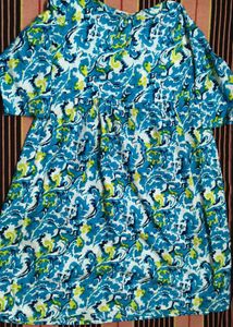 Blue &amp; White Printed Kurta