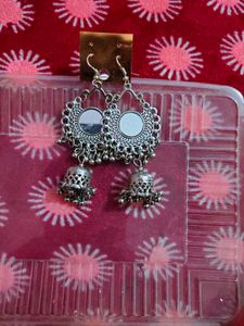 oxidised silver jhumka