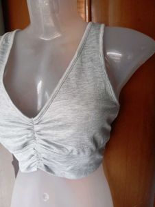 Ruched Grey Tank Top