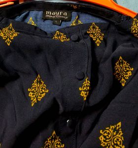Blue &amp; Gold Patterned Top