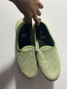 Light Green Knit Loafers
