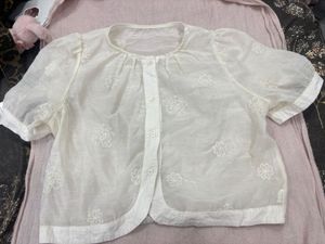 Sheer Floral Embroidered Blouse