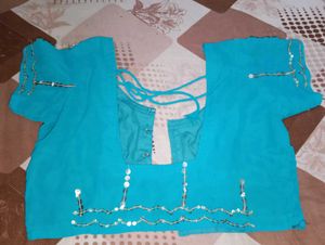 Blue Embroidered Blouse