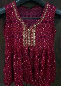 Designer Red Sharara Set with Dupatta. Perfect for