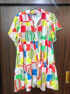 Colorful Tiered Mini Dress
