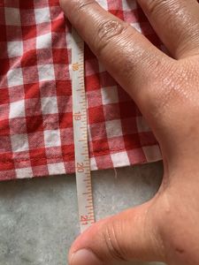 Red &amp; White Gingham Kurta