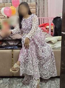 Elegant Embroidered Anarkali kurta and pant set