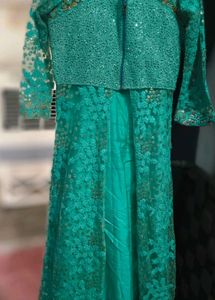 Elegant Teal Ethnic Gown