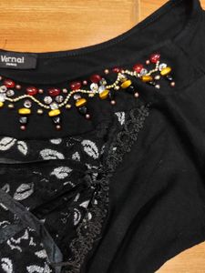 Black Lace Corset Witchy Boho Top