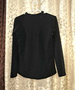Black Cut-Out Scallop Top
