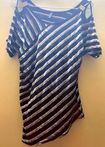 Striped Cold Shoulder Top