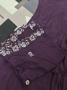 Elegant Embroidered Purple Dress