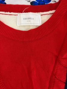 COCOVELY Korea Red Knit Sweater