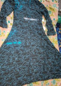 Blue Deer Print Kurta