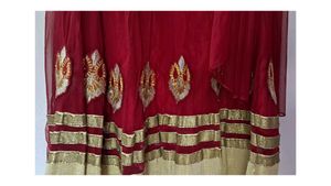 Red Anarkali dress with Gold Embellishments