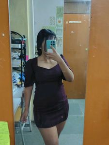 Chic Plum Fit & Flare Dress