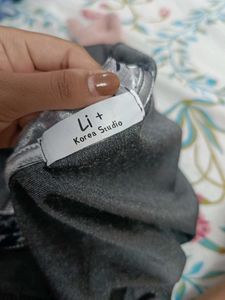korean Butterfly Print fitted top