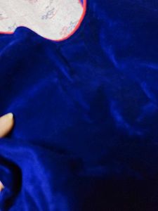 velvet and net anarkali kurti
