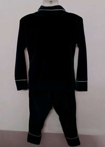URBANIC Navy Blue Velvet Nightsuit