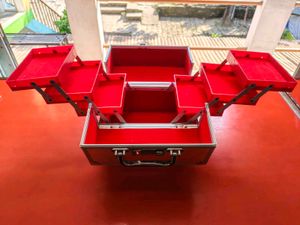 Red Metal Makeup Vanity Case