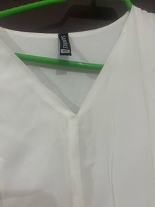Elegant White Bell Sleeves A-Line Dress