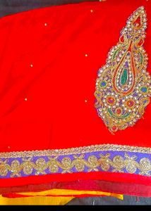 Vibrant Yellow Saree with Embellished Border