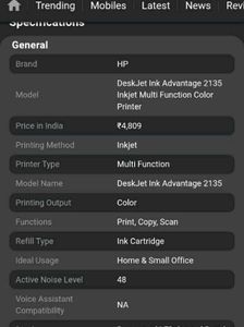 NEGOTIABLE HP DeskJet 2135 All-in-One Printer