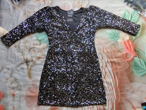 Sparkling Black Sequin Mini Dress